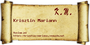 Krisztin Mariann névjegykártya